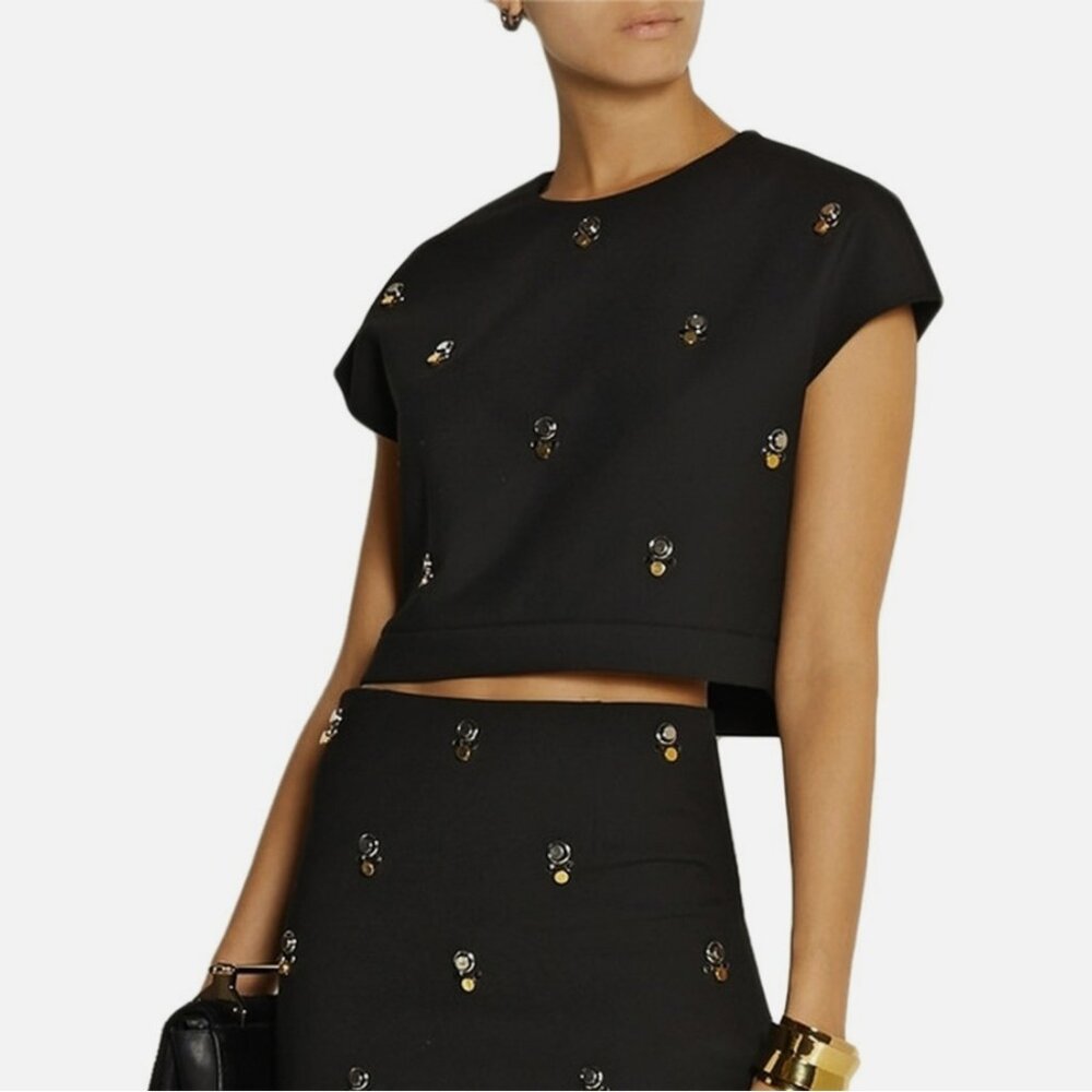 Elizabeth and James Colton Beaded Crop Top